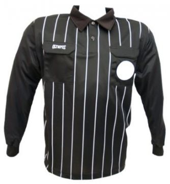 Classic Referee Shirt  Long Sleeve Black -X-Large