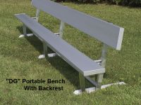 Portable Bench With Backrest - Aluminum