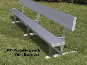 Portable Bench With Backrest - Aluminum